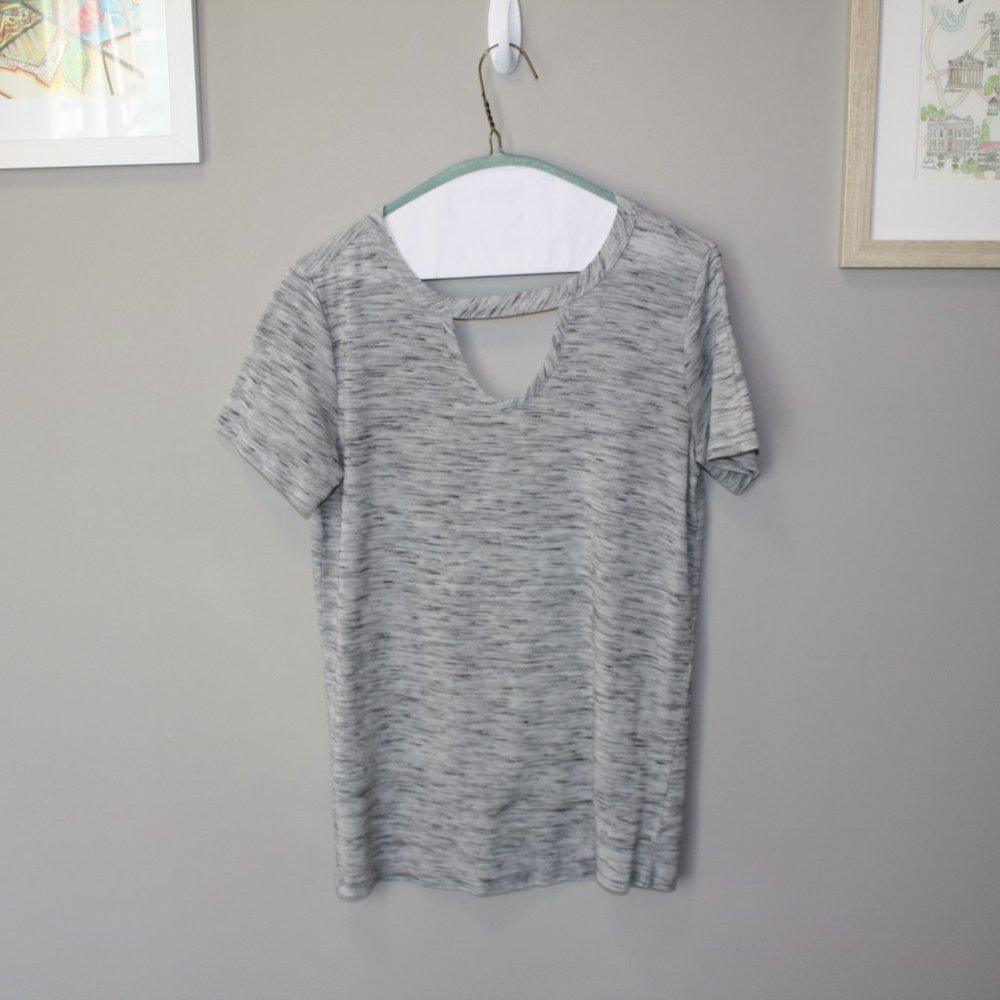 Gray  Cutout Top - bobi - XS